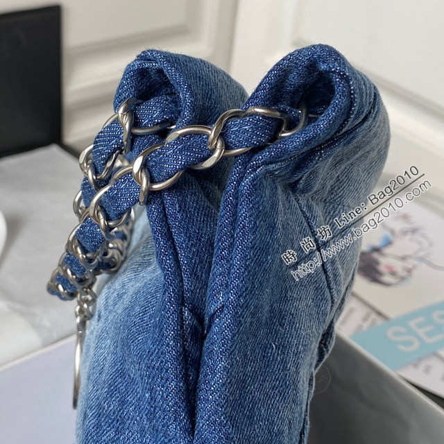 Chanel專櫃新款鏈條女包 香奈兒火爆22bag牛仔系列購物袋AS3260 djc6040